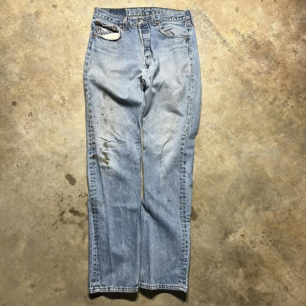 Vintage 90s Levi's 501xx Distressed Straight Cut Jeans 32x34